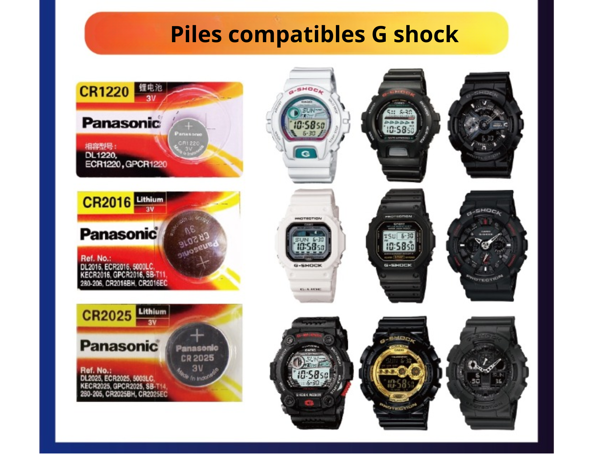 Quelle pile pour une montre Casio G-Shock? Guide pratique - 2024