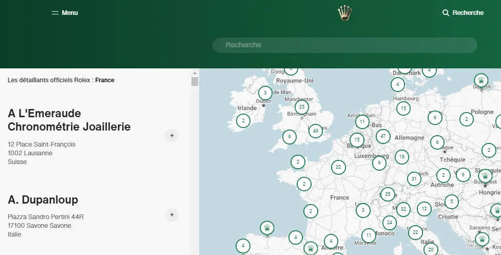 VOICI LA LISTE DES REVENDEURS OFFICIELS ROLEX EN FRANCE