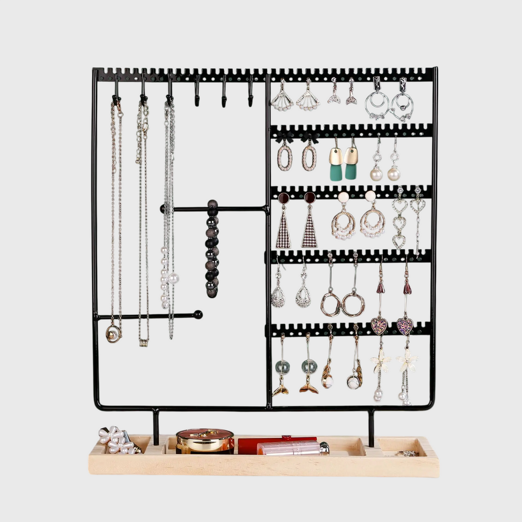 Présentoir Bijoux Multifonction Bois Métal Détachable