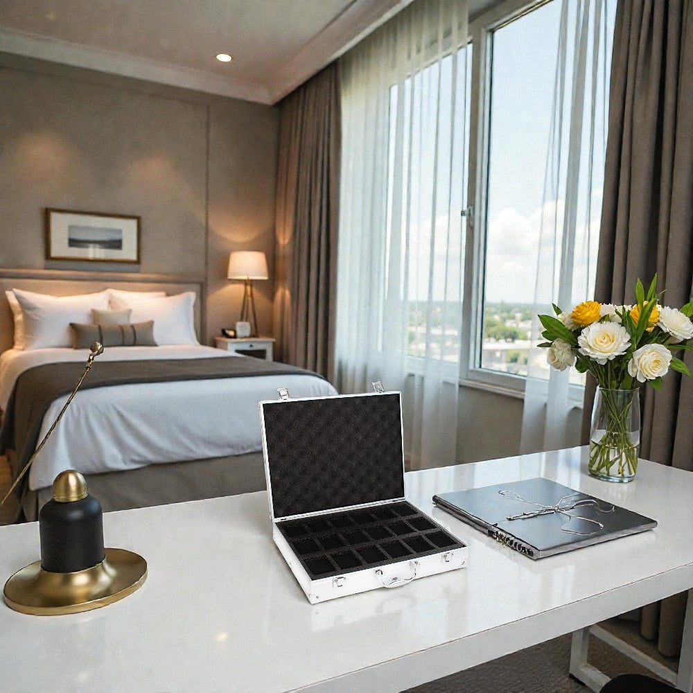 Mallette Rangement Montres Aluminium Portable