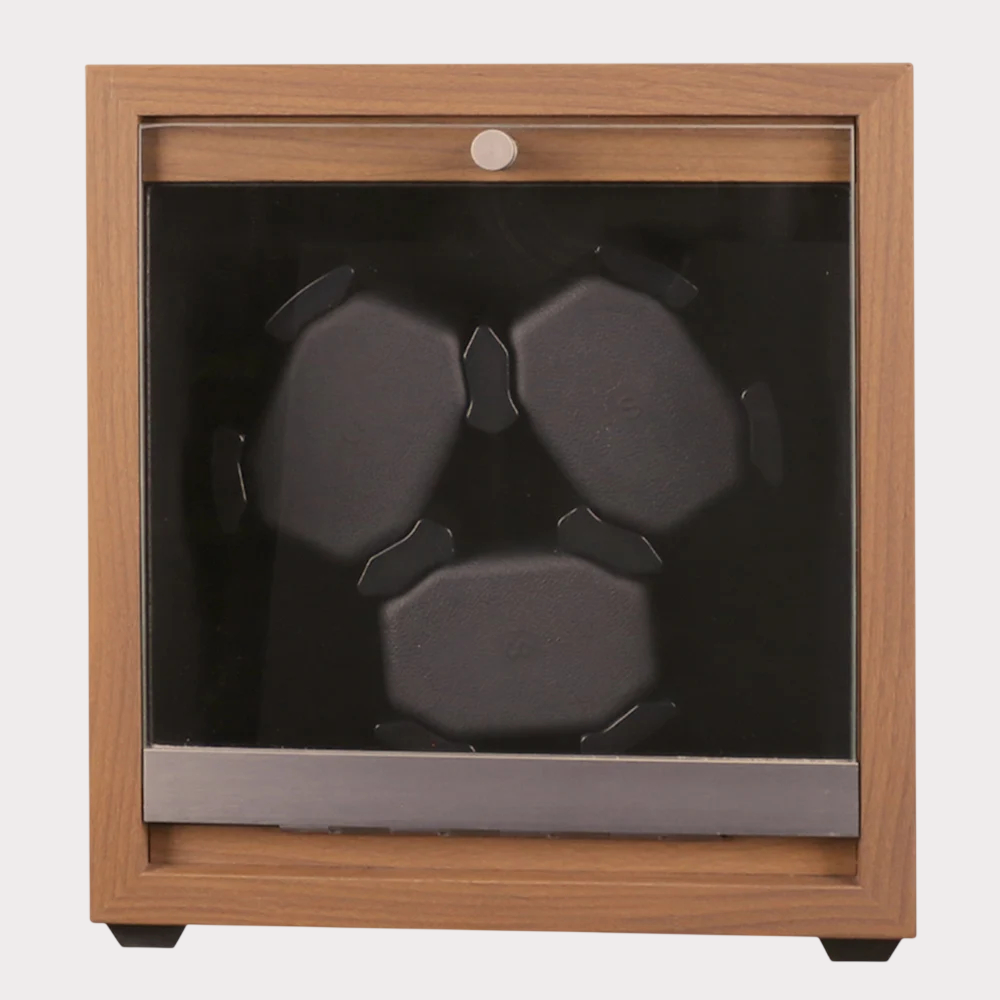 Remontoir Montre Automatique Bois Noyer LED