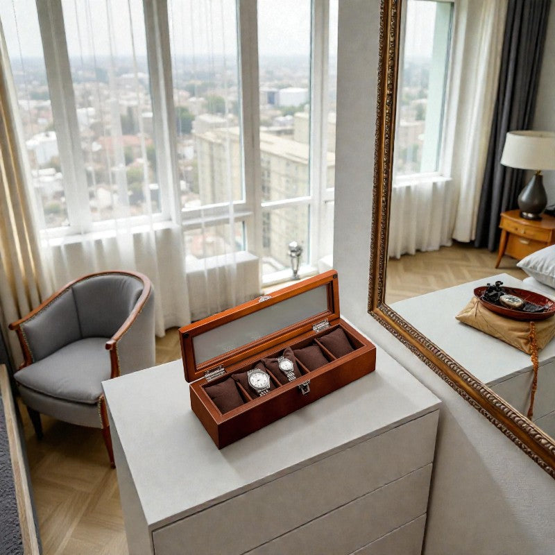 Boite rangement montre en bois