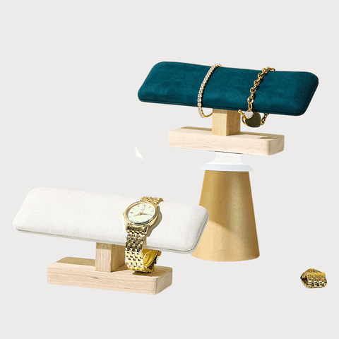 Support de Montre T-Bar en Bois et Velours