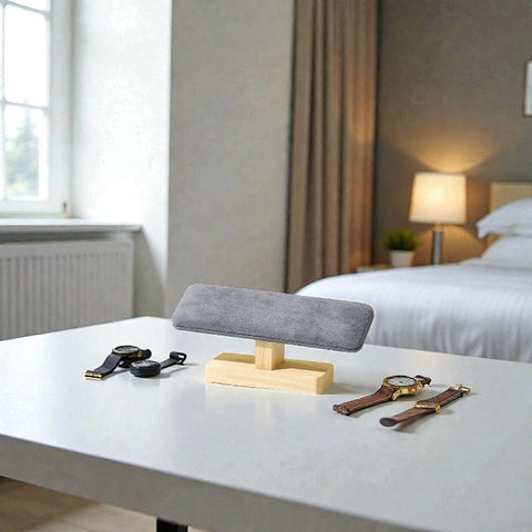 Support de Montre T-Bar en Bois et Velours