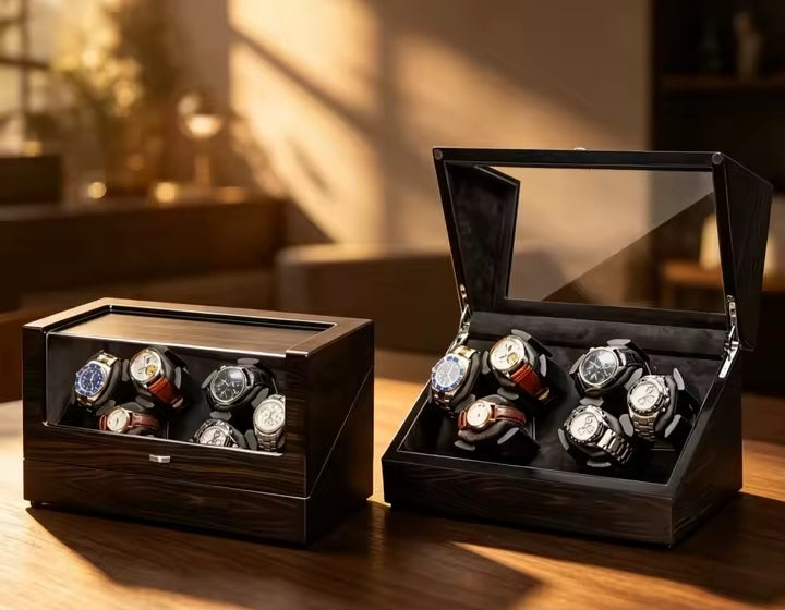 Remontoir Automatique 6 Montres — Moteur Silencieux, 4 Modes